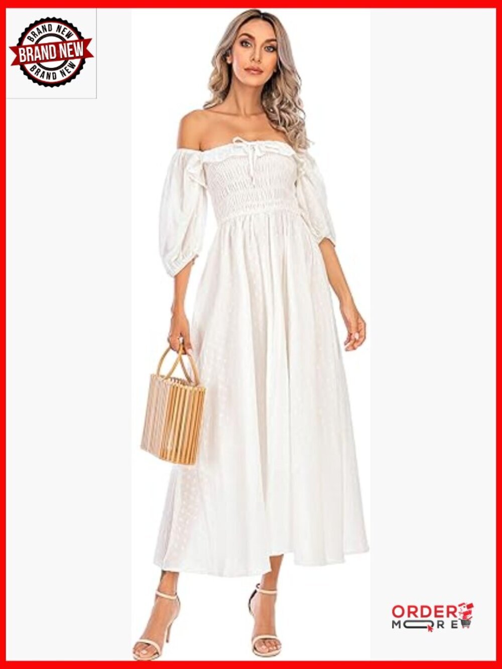 Vintage Elegant Backless A-Line Flowy Midi Dress with Ruffled Cuffs